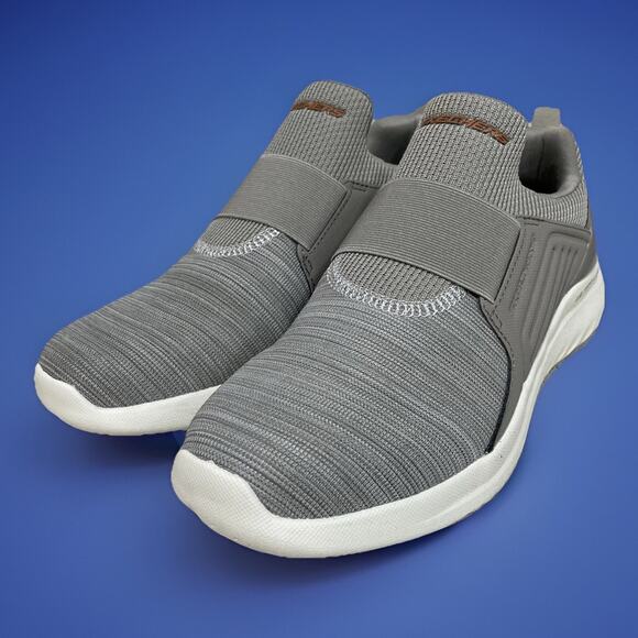 Skechers Mens Sz 10 Gray Slip On Sneakers Stretch Fit Bounder 2.0 Balmore Taupe - Picture 6 of 9